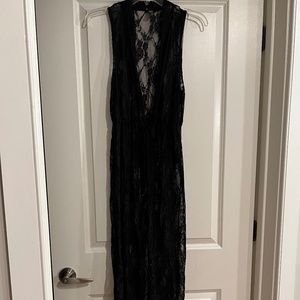 Long Black Lace Cardigan!